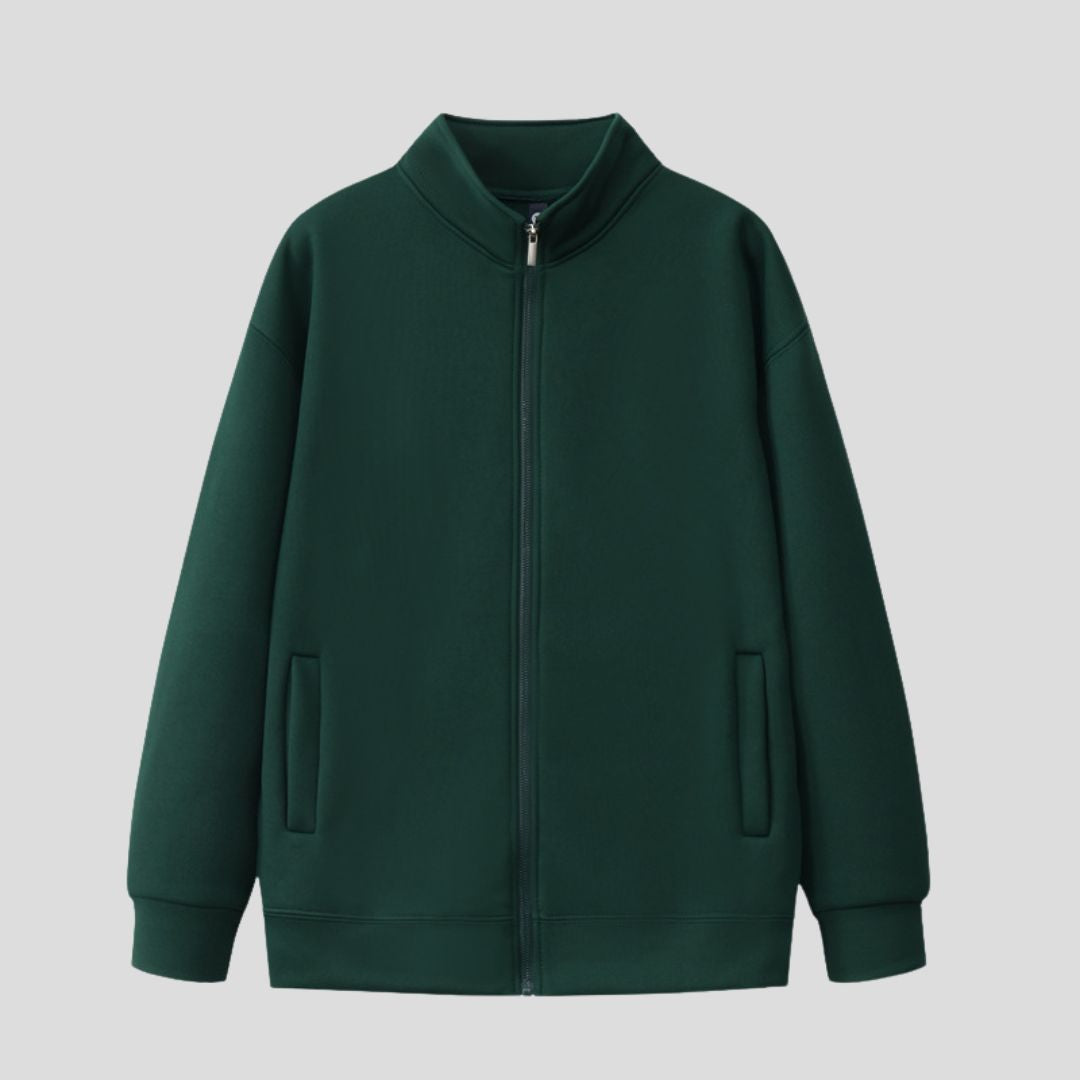 Men's Zip-Front Sweatshirt with Stand Collar