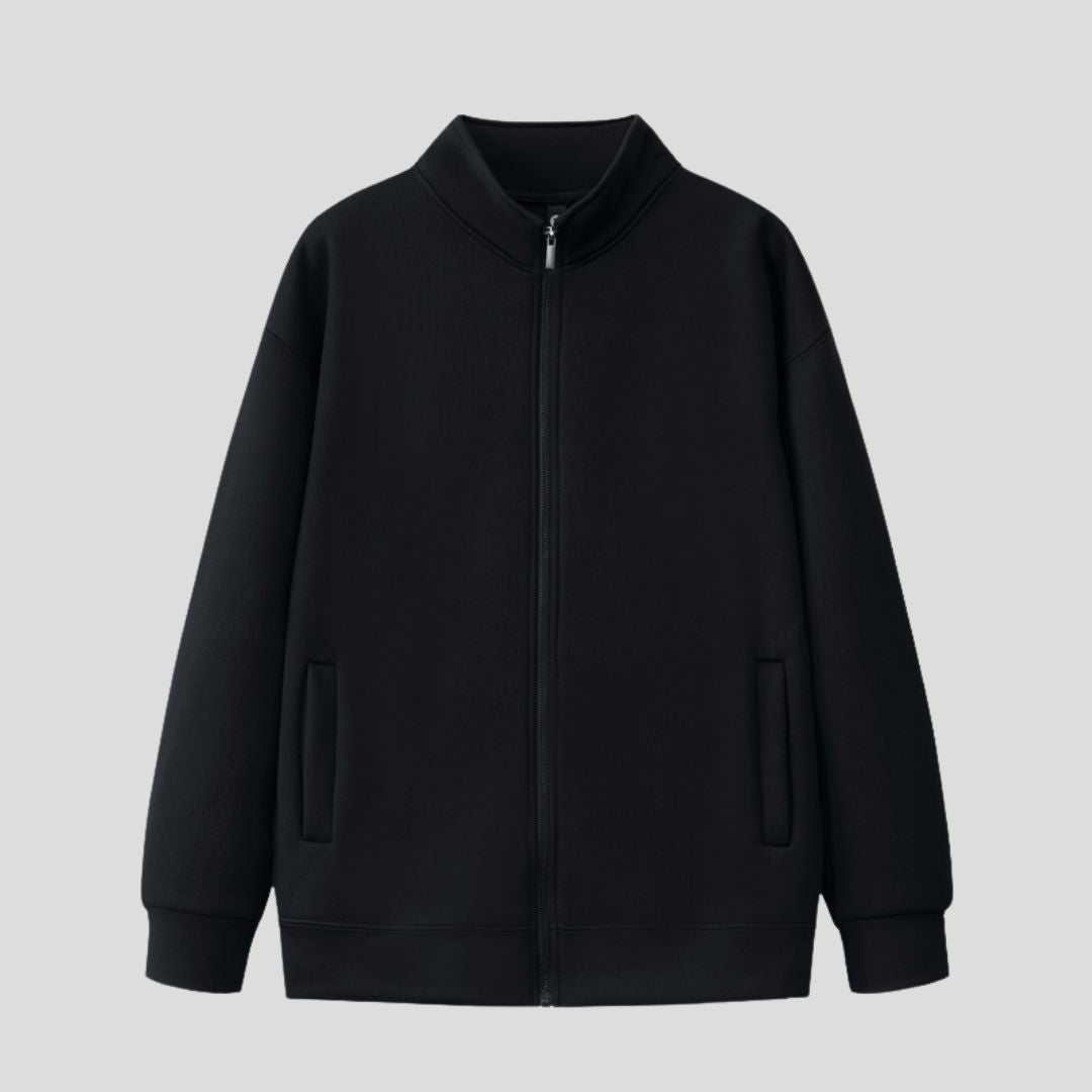 Men's Zip-Front Sweatshirt with Stand Collar