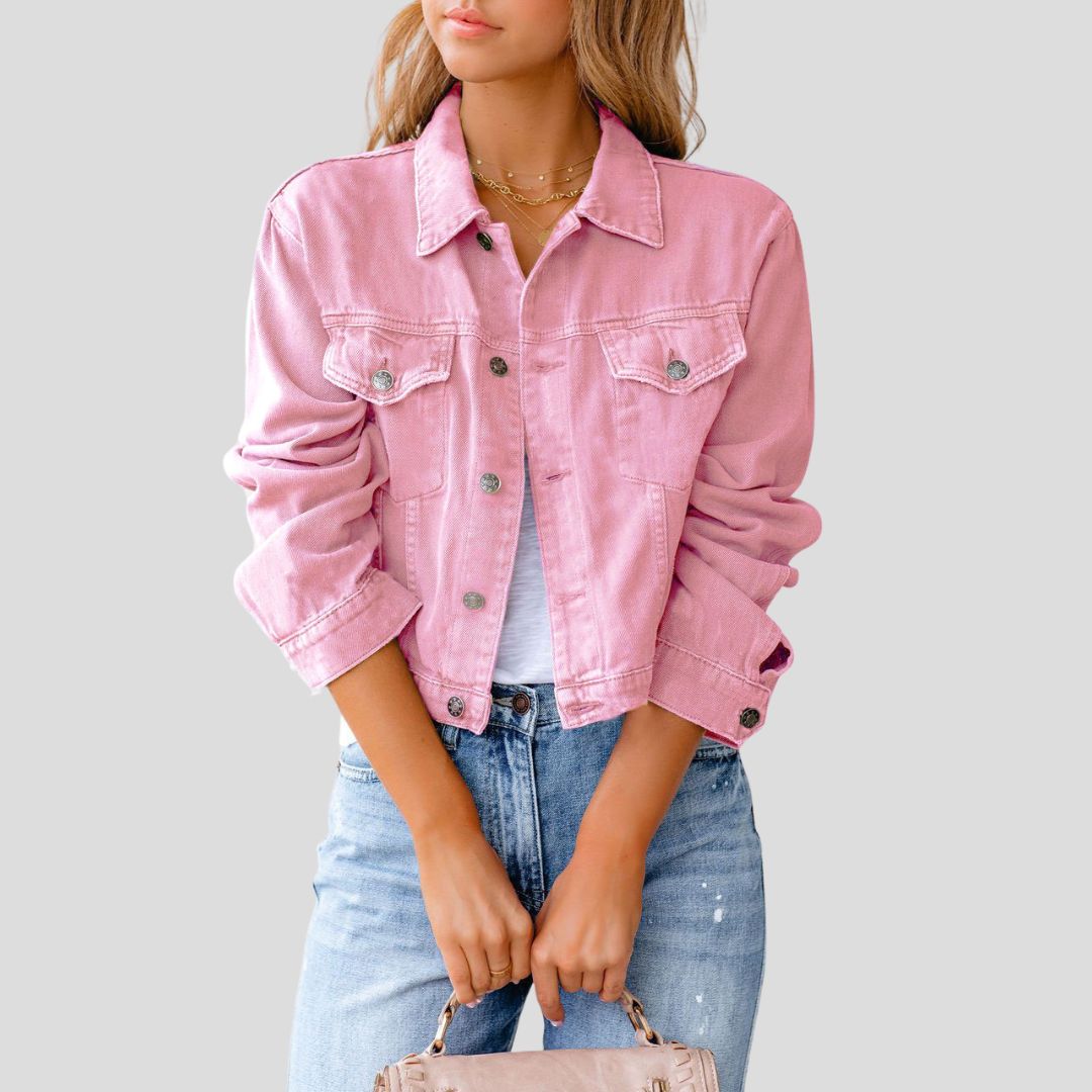 Women's Short Button-Front Denim Jacket