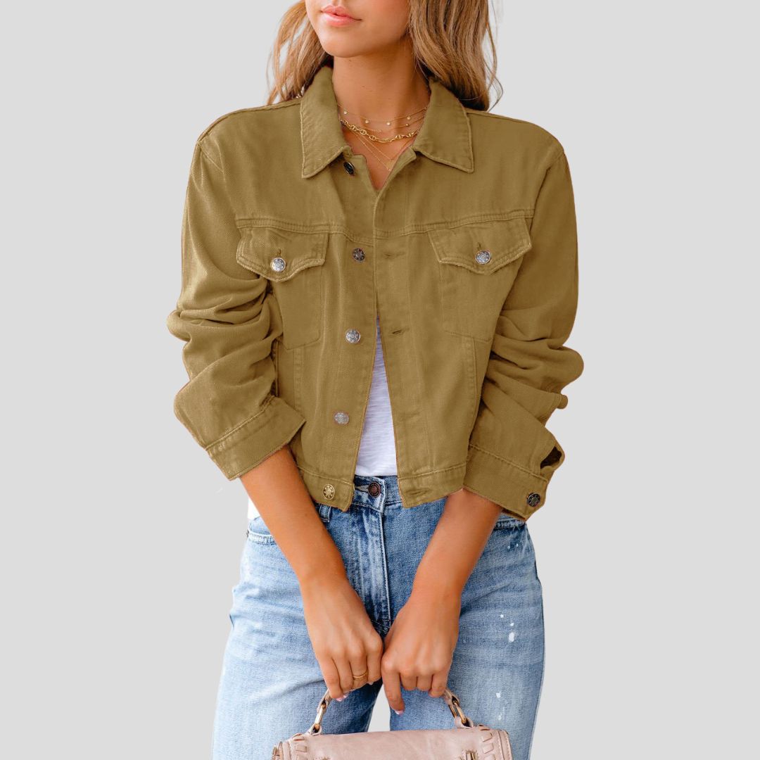 Women's Short Button-Front Denim Jacket