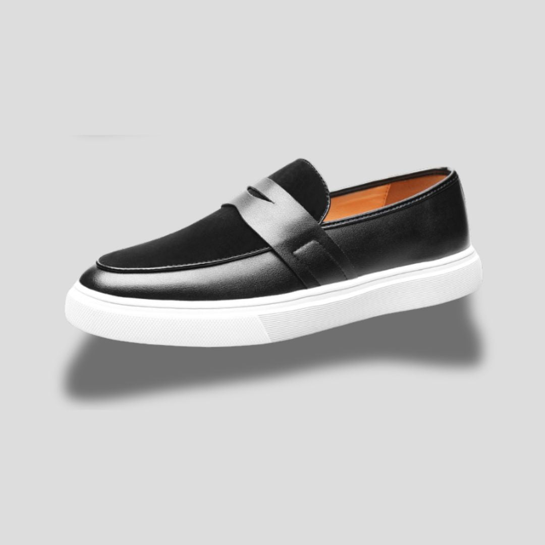 Men's Low-Profile Loafers with Strap Detail and Flat Sole