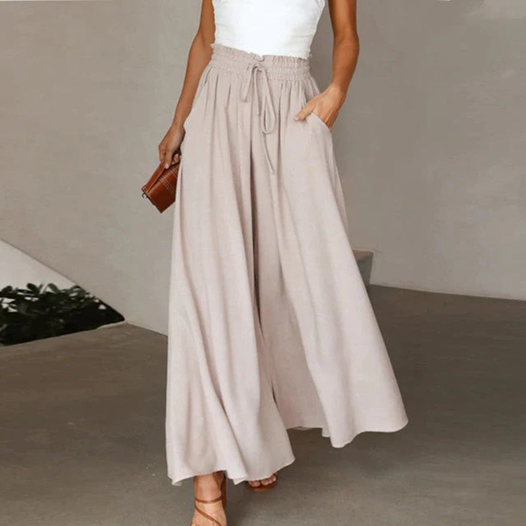 Relaxed Fit Wide-Leg Trousers