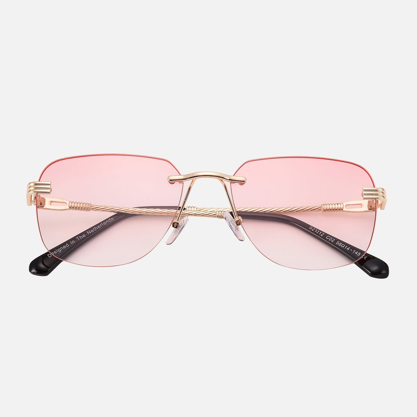 Rimless Gradient Square Sunglasses
