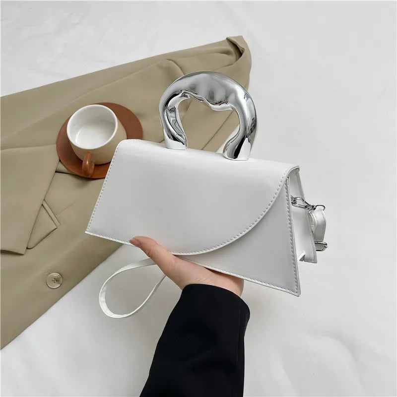 Geometric Mini Bag with Metallic Ring Handle