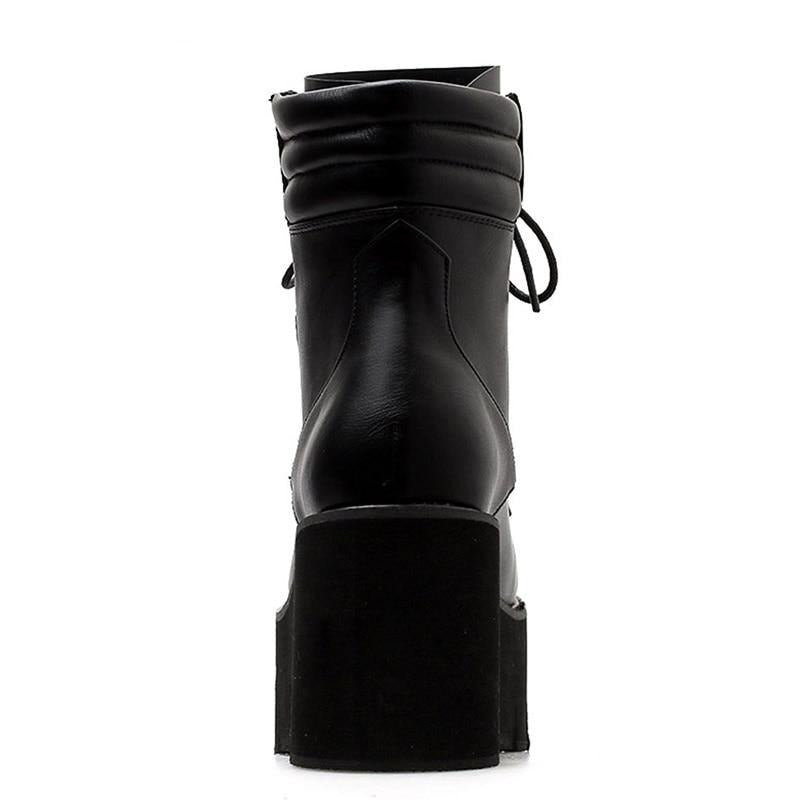 Treaded Lace-Up Ankle Boots
