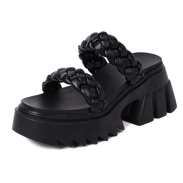Twisted Strap Treaded Sandals