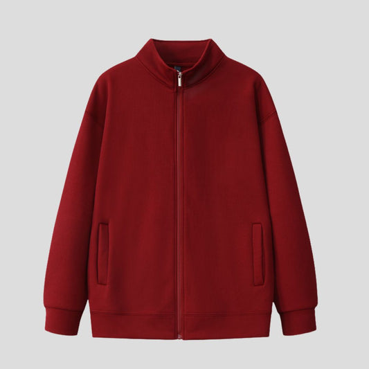 Men's Zip-Front Sweatshirt with Stand Collar