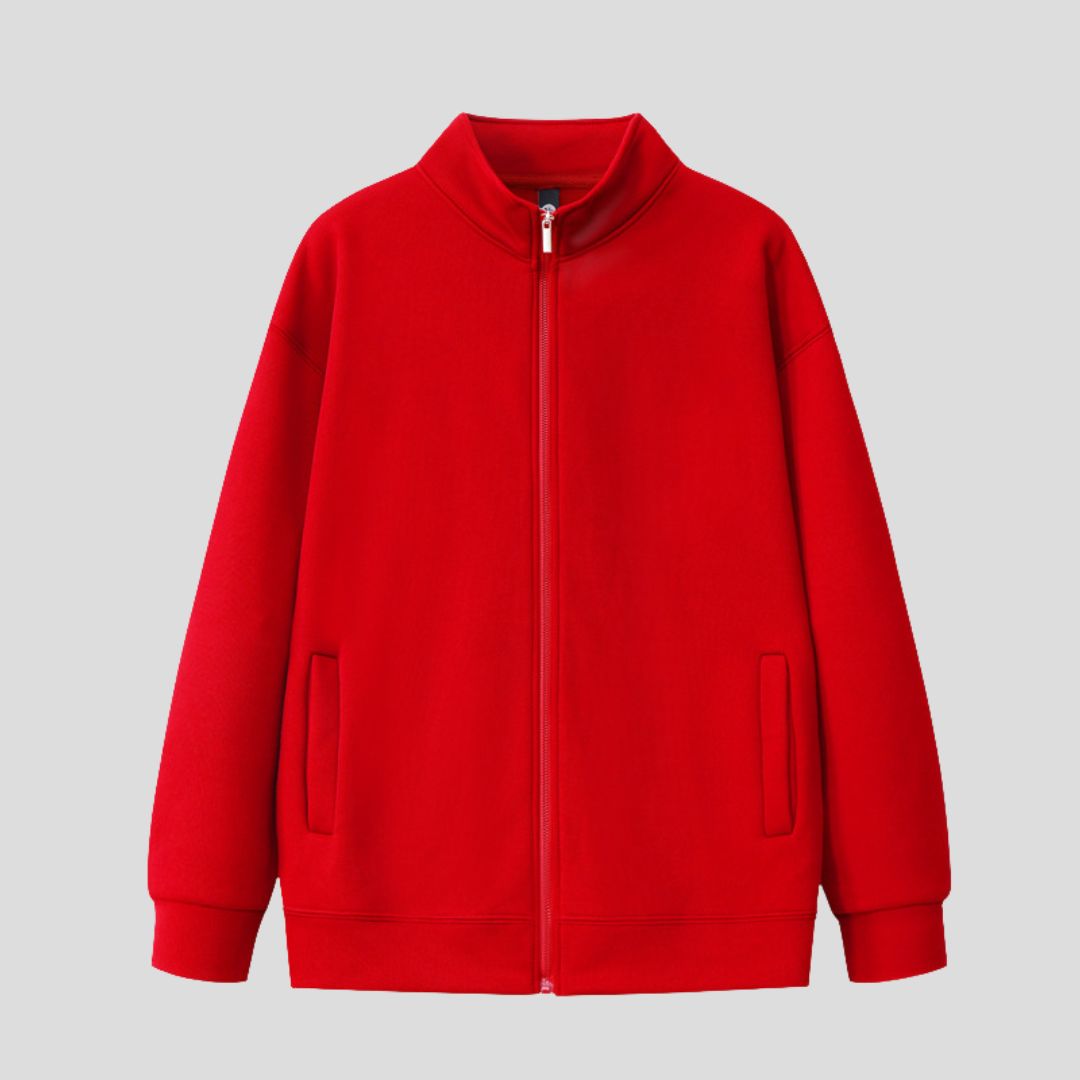 Men's Zip-Front Sweatshirt with Stand Collar