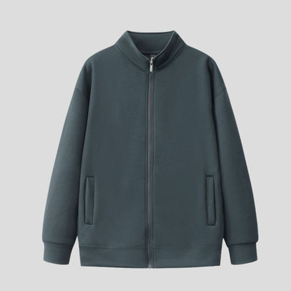 Men's Zip-Front Sweatshirt with Stand Collar