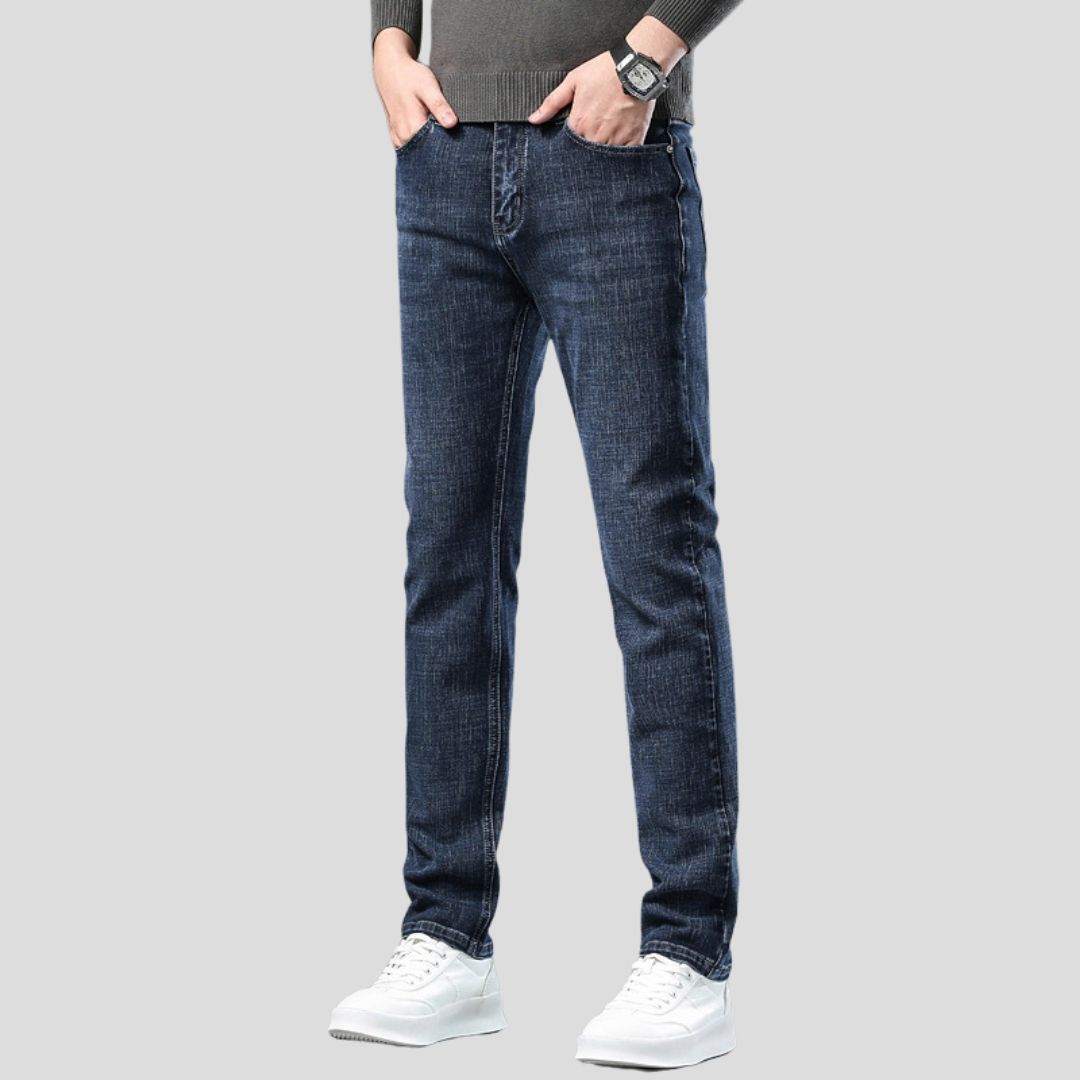Men's Classic Fit Jeans with Straight Leg Cut