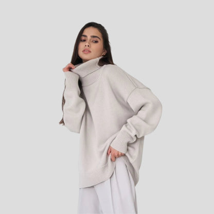 Women’s Ribbed Turtleneck Pullover Sweater