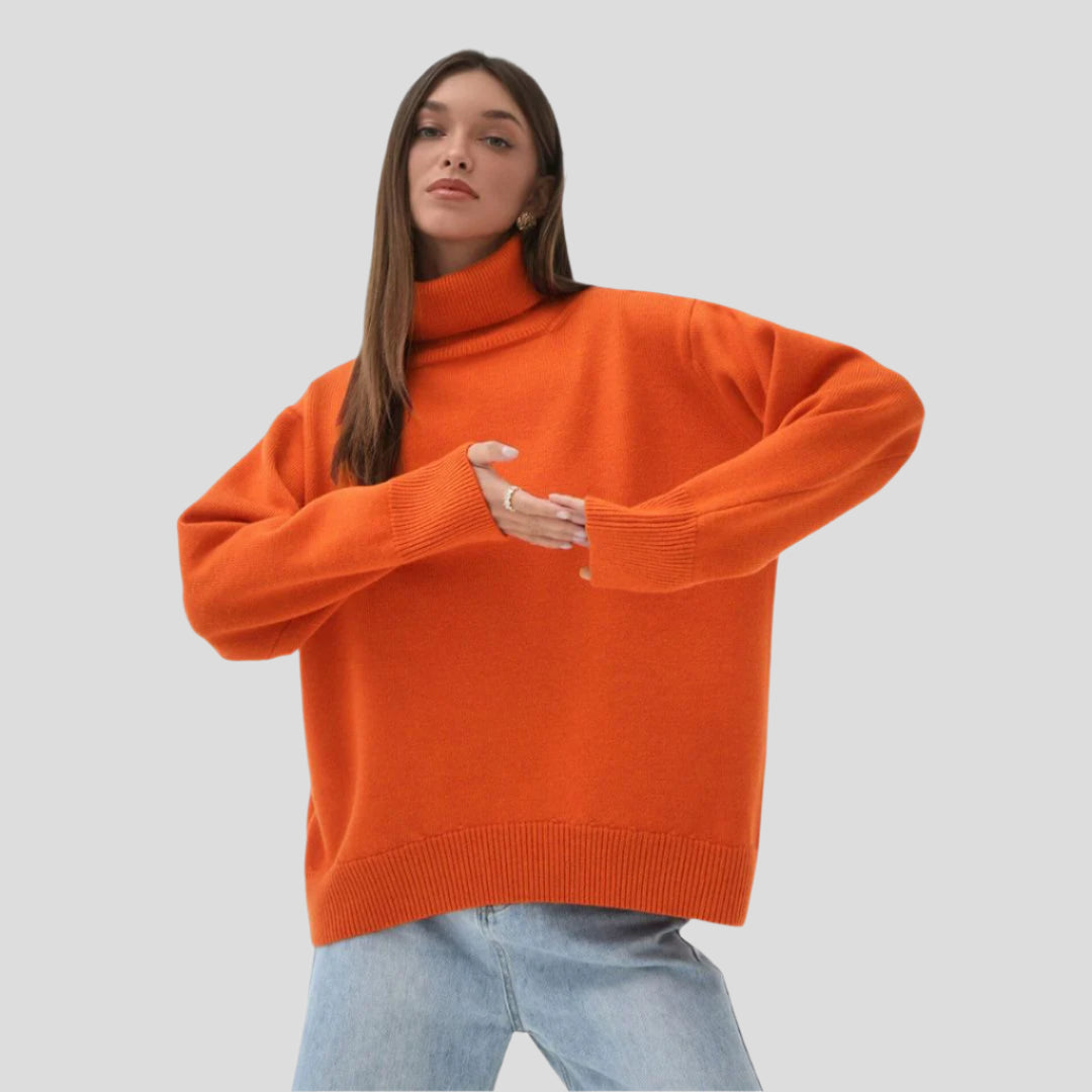Women’s Ribbed Turtleneck Pullover Sweater