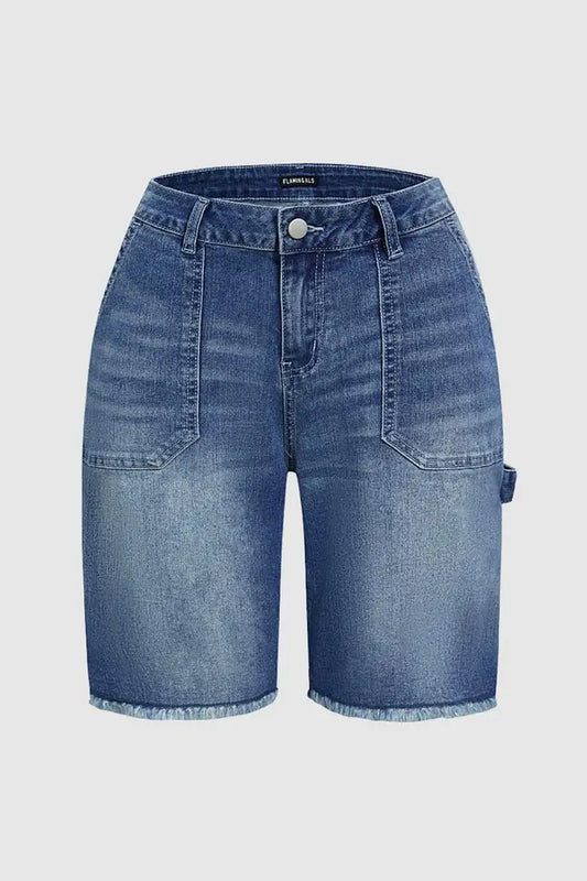 Raw Hem Utility Shorts
