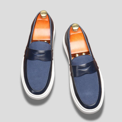 Men's Low-Profile Loafers with Strap Detail and Flat Sole