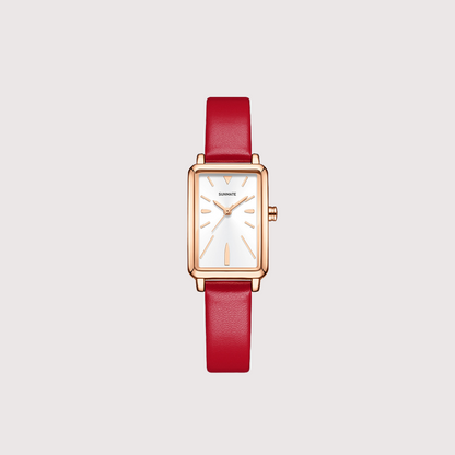 Women's Slim Rectangle Watch with Minimal Strap Design