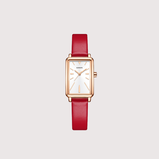 Women's Slim Rectangle Watch with Minimal Strap Design