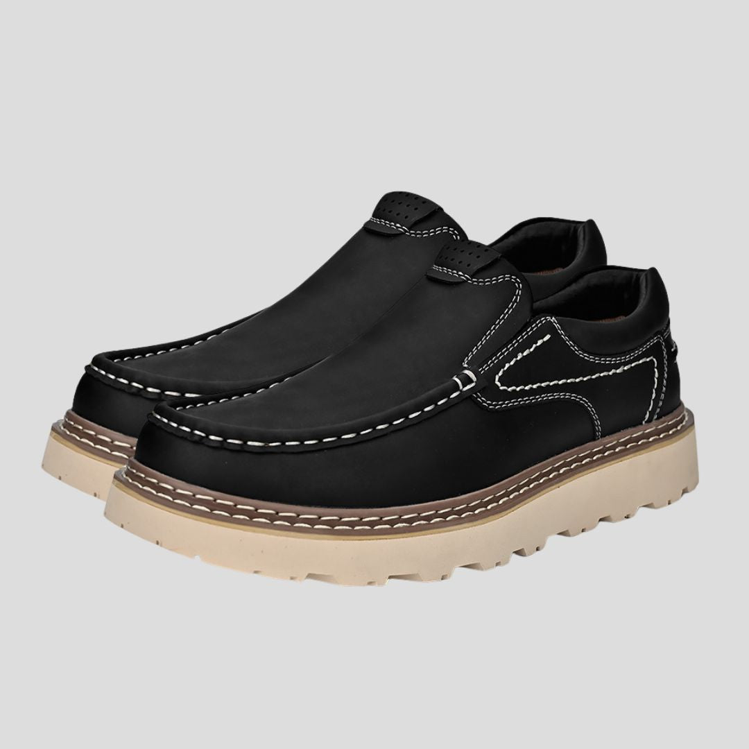 Men's Slip-On Shoes with Moc Toe Stitching
