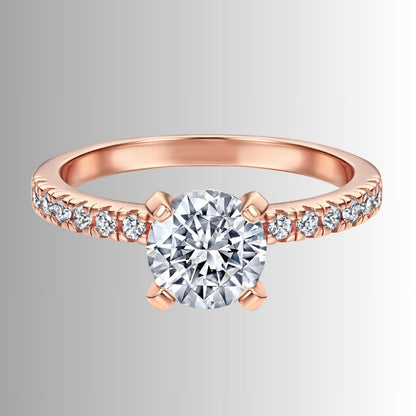 Women's Round-Center Ring with Accent Stone Band