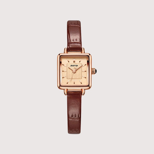 Women's Classic Square Dial Watch with Smooth Strap