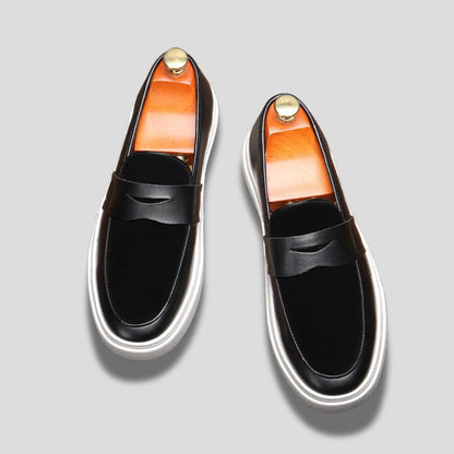 Men's Low-Profile Loafers with Strap Detail and Flat Sole