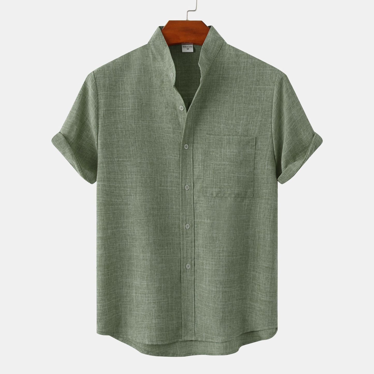 Casual Collarless Button Shir