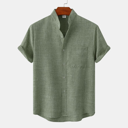 Casual Collarless Button Shir