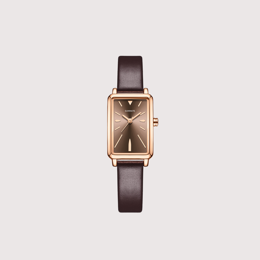 Women's Slim Rectangle Watch with Minimal Strap Design
