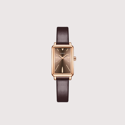 Women's Slim Rectangle Watch with Minimal Strap Design