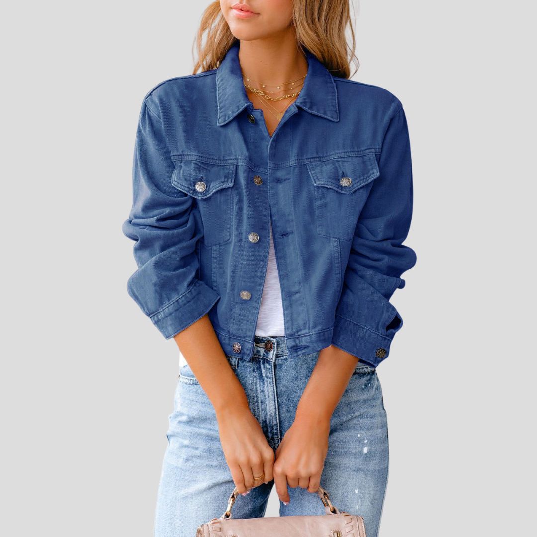 Women's Short Button-Front Denim Jacket