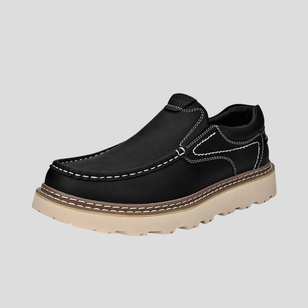 Men's Slip-On Shoes with Moc Toe Stitching