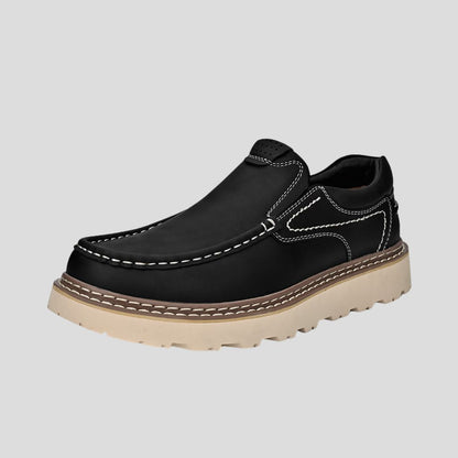 Men's Slip-On Shoes with Moc Toe Stitching