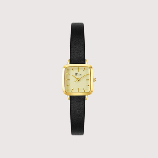 Women's Compact Square Dial Watch with Narrow Strap