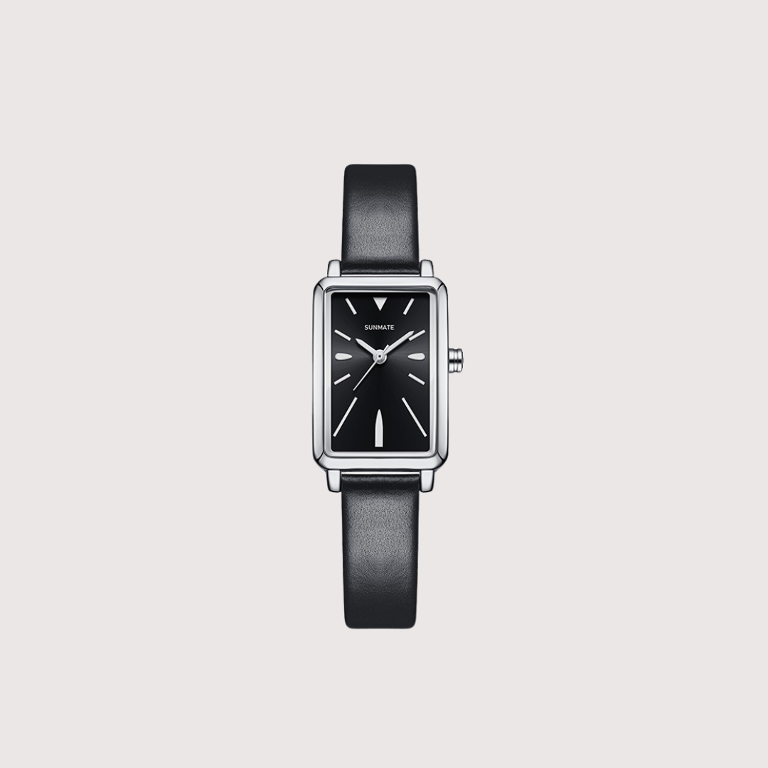Women's Slim Rectangle Watch with Minimal Strap Design