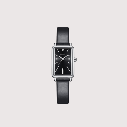 Women's Slim Rectangle Watch with Minimal Strap Design