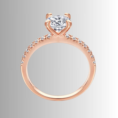 Women's Round-Center Ring with Accent Stone Band