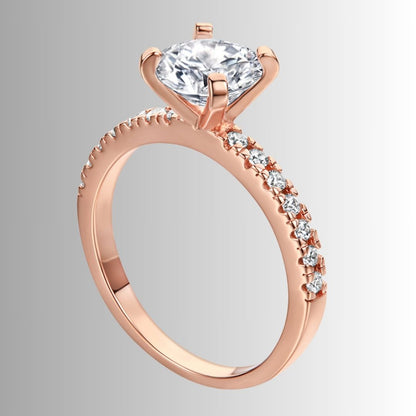 Women's Round-Center Ring with Accent Stone Band