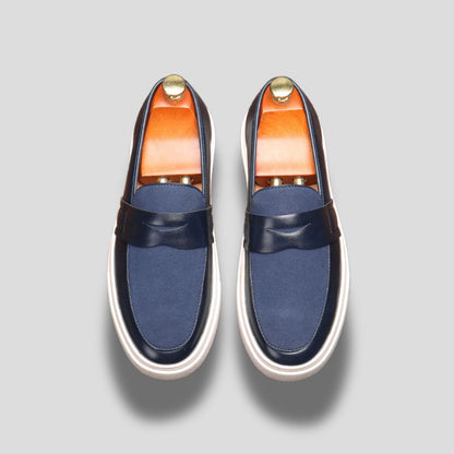 Men's Low-Profile Loafers with Strap Detail and Flat Sole