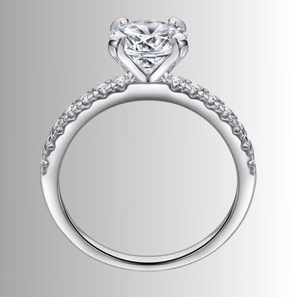 Women's Round-Center Ring with Accent Stone Band
