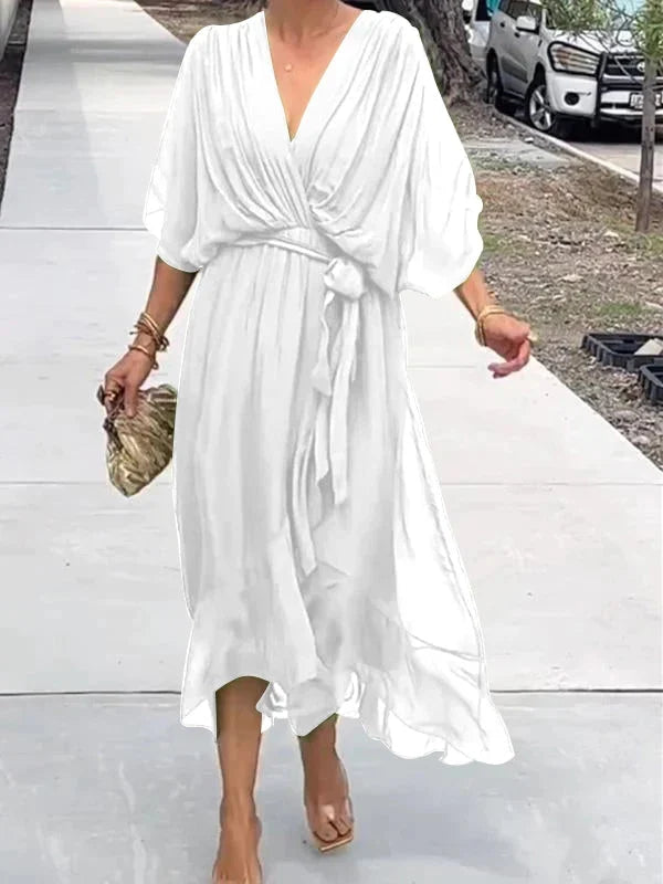 Belted Wrap Midi Dress