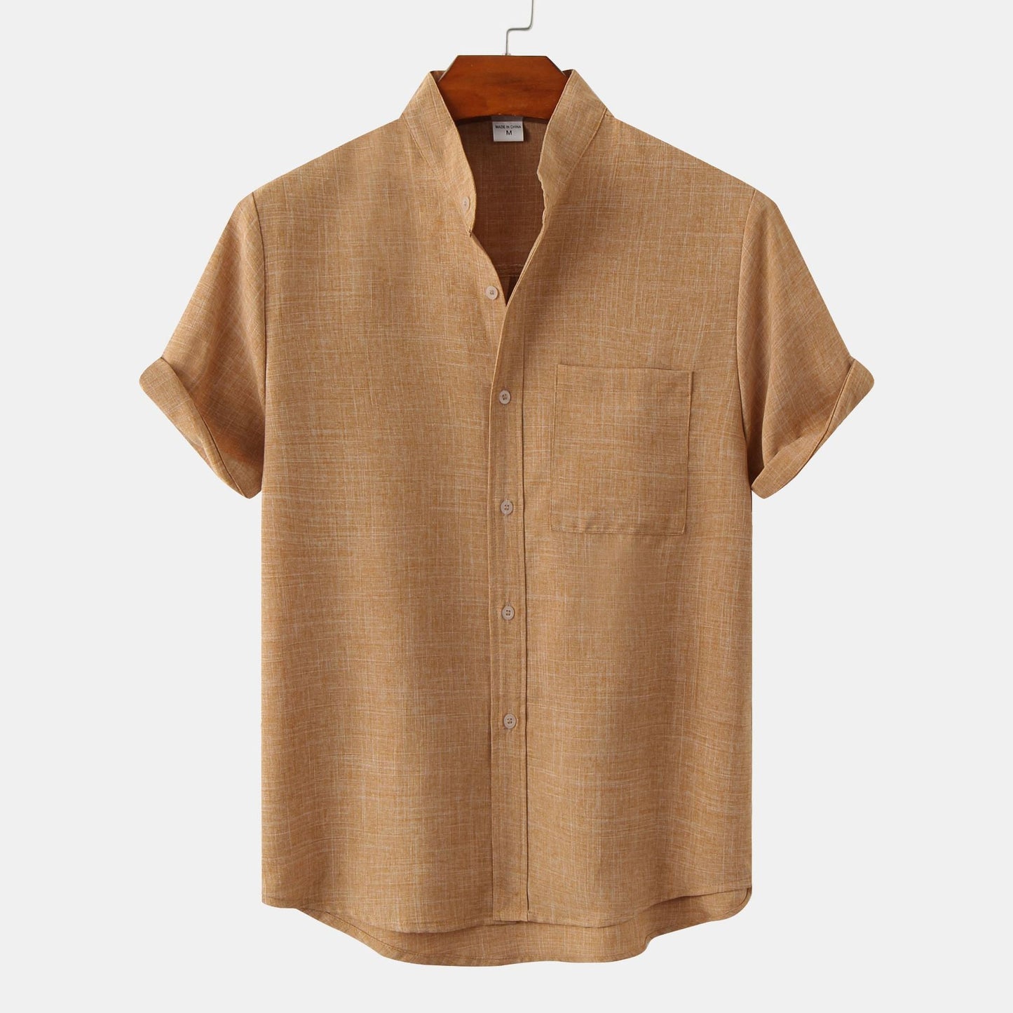 Casual Collarless Button Shir