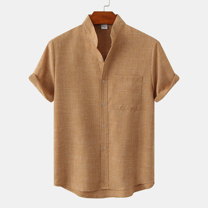 Casual Collarless Button Shir