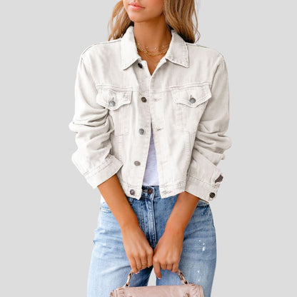 Women's Short Button-Front Denim Jacket