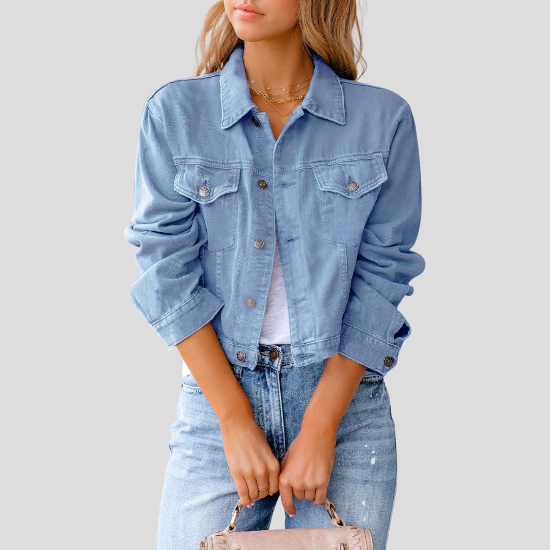 Women's Short Button-Front Denim Jacket