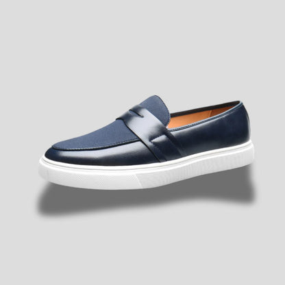 Men's Low-Profile Loafers with Strap Detail and Flat Sole