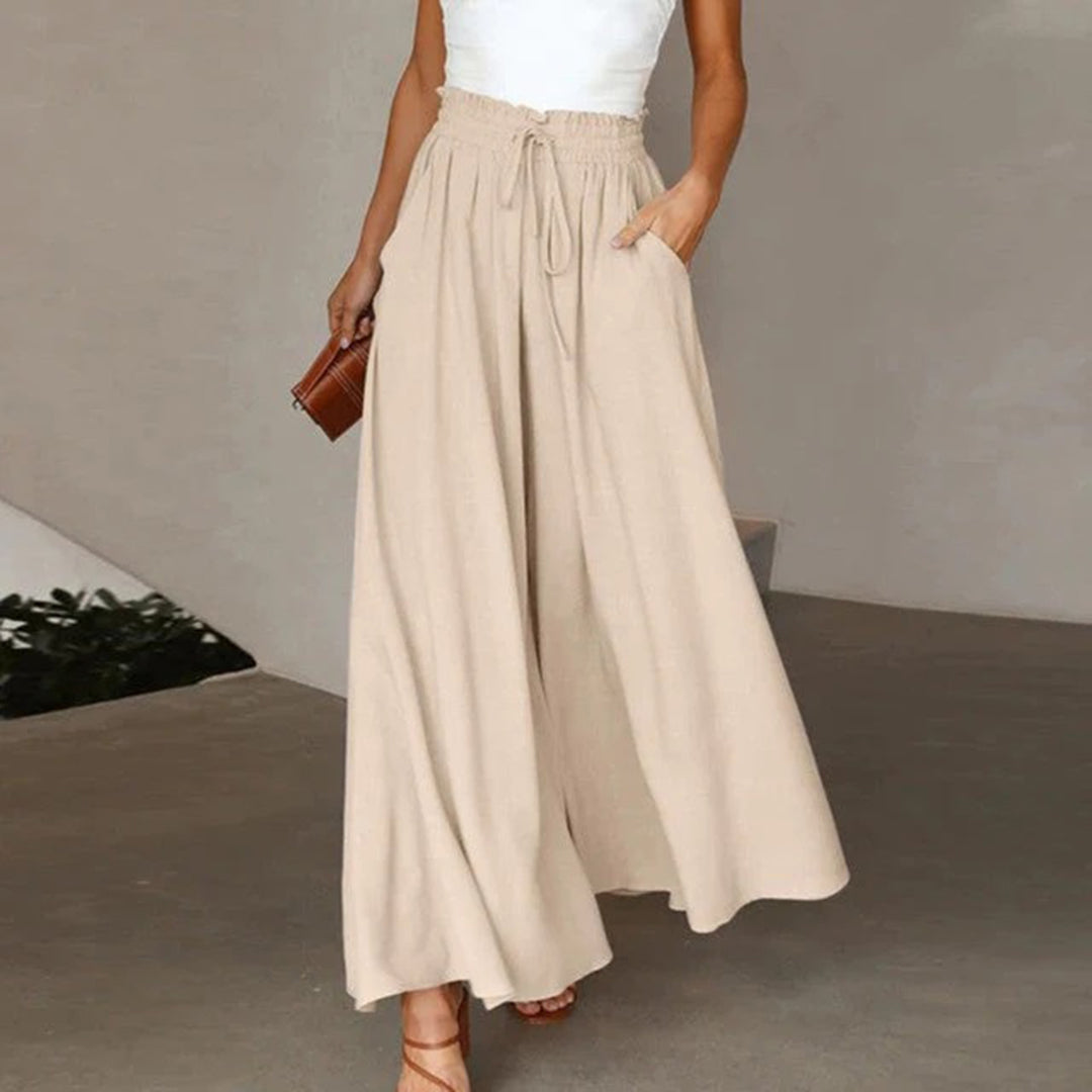 Relaxed Fit Wide-Leg Trousers