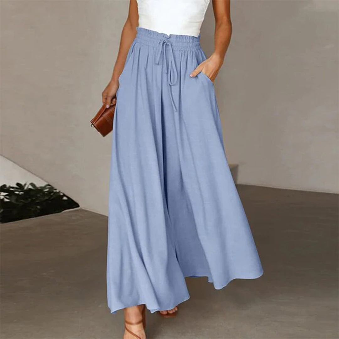 Relaxed Fit Wide-Leg Trousers