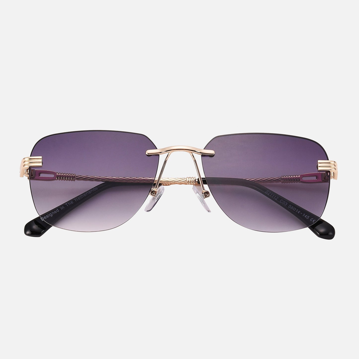 Rimless Gradient Square Sunglasses