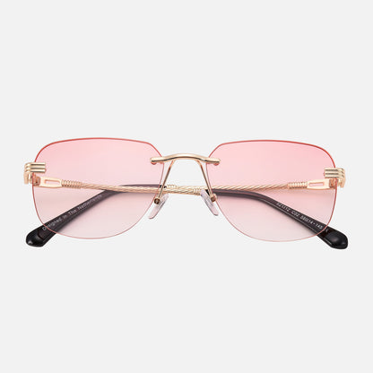Rimless Gradient Square Sunglasses
