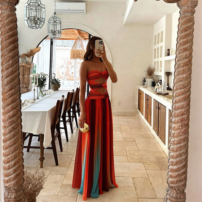 Twist-Front Bandeau Gown