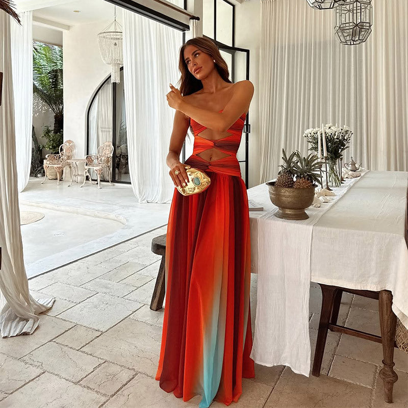 Twist-Front Bandeau Gown